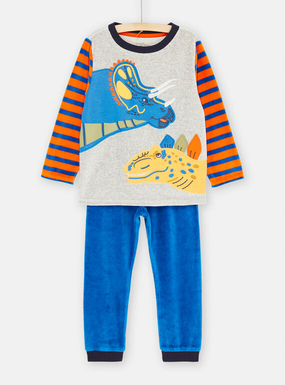 Conjunto pijama cinzento e azul SEGOPYJZOR / 23WH125APYJJ922