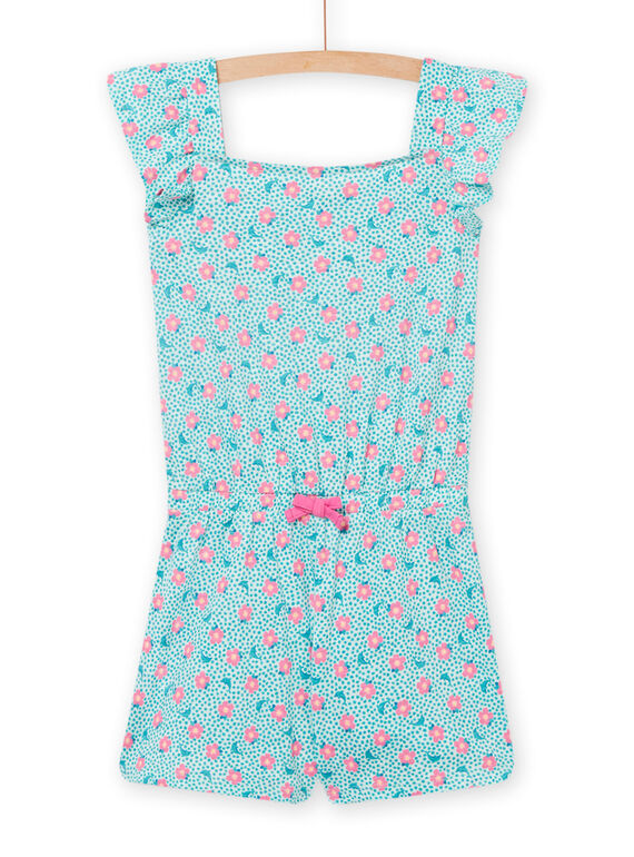 Macacão curto com estampado florido, golfinho e bolas azul menina NAFICOMB / 22S901U1CBL219