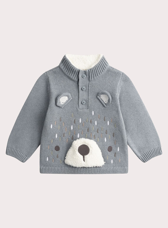 Camisola azul com urso para bebé menino VUPERPUL / 24WG10R1PULC202