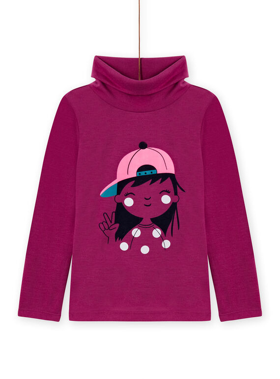 Camisola interior violeta em twill com padrão decorativo menina MASKISOUP / 21W901R1SPLH704