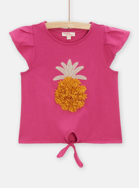 T-shirt rosa com animação de ananás menina TALIDEB / 24S901T1DEB304