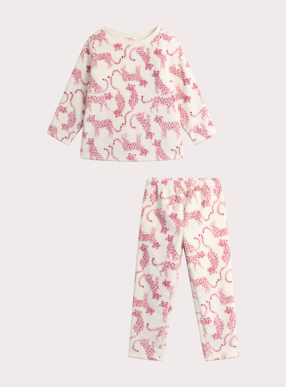 Pijama de lã polar estampado para rapariga  VEFAPYJBOA / 24WH1192PYJ001