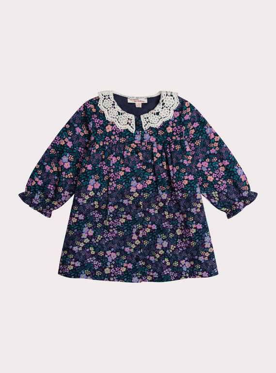 Vestido às flores para bebé menina XIBLUROB1 / 25WG09N1ROB622