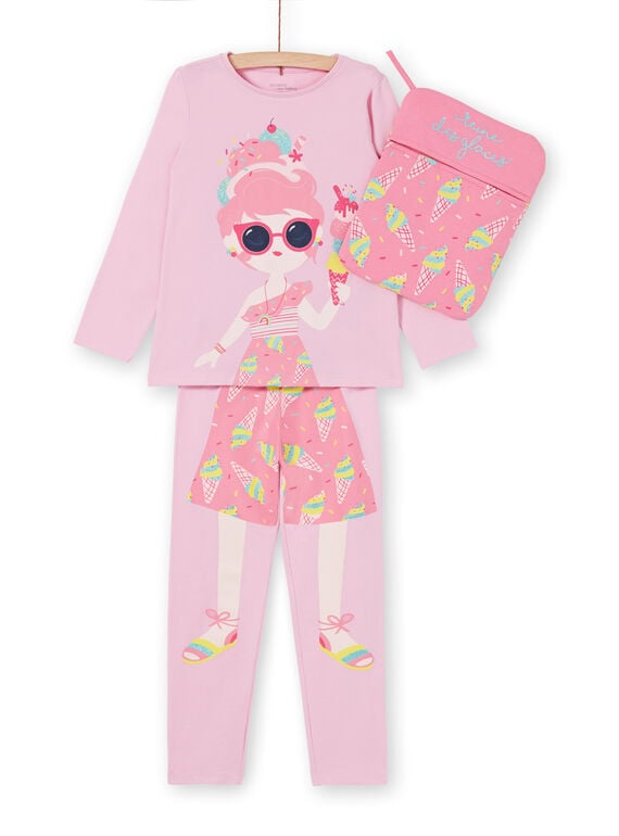 Conjunto pijama t-shirt e leggings rosa criança menina LEFAPYJICE / 21SH11S3PYGD303