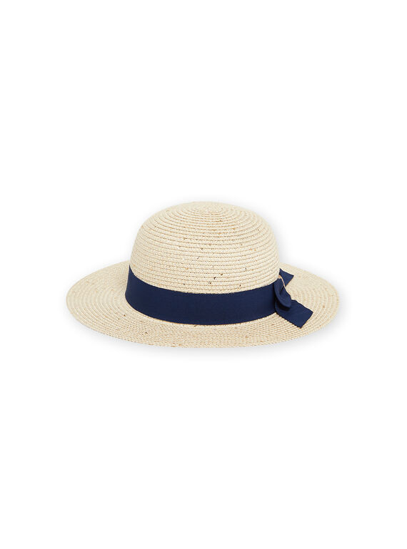 Chapéu de palha com fita azul menina NYASOHAT1 / 22SI01Q1CHA009