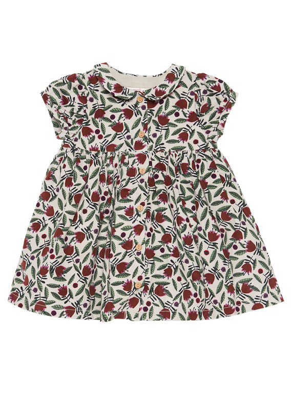 Vestido de veludo estampado menina GIBRUROB3 / 19WG09K3ROB007