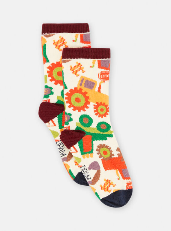 Meias multicolor com estampado de trator para menino SYOJOCHO7 / 23WI02N1SOQA002