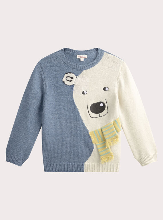 Camisola azul-celeste com urso polar para rapaz VOPERPUL / 24W902R1PUL222