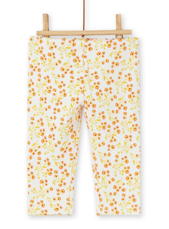 Leggings forradas cru e amarelas estampado florido bebé menina LINAUPAN / 21SG09L1PAN001