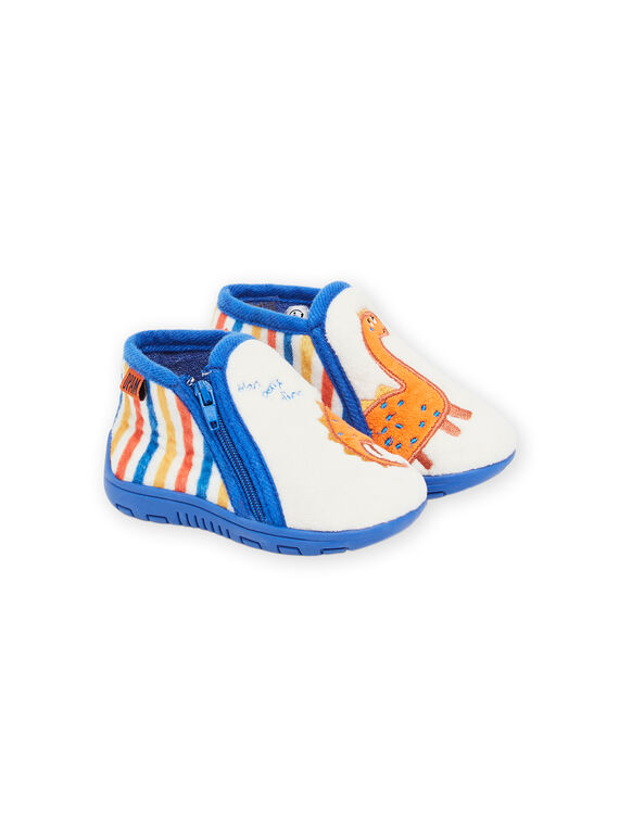 Pantufas-botinhas com estampado de dinossauro e zip PUPANTDINO / 22XK3843D0A080