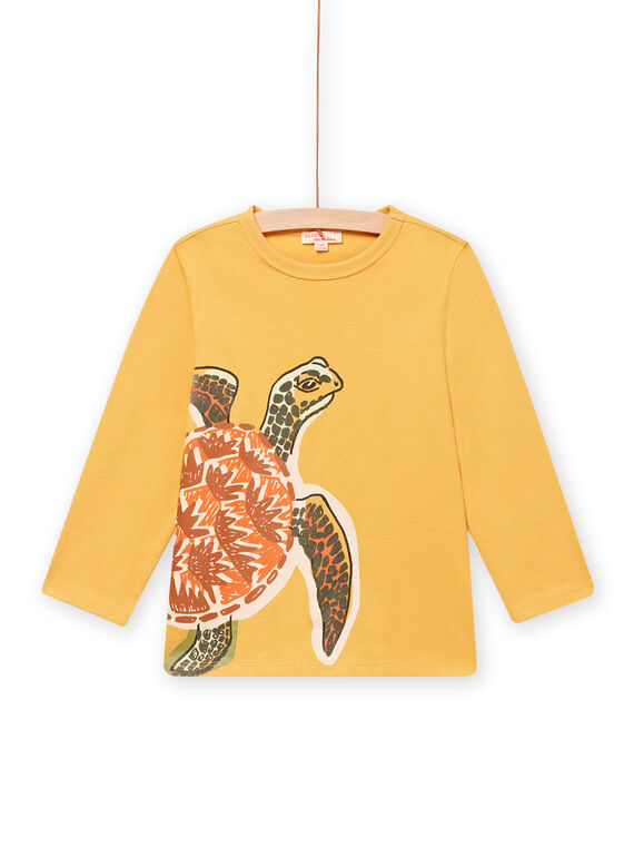T-shirt amarelo com bordado de tartaruga menino NOVITEE3 / 22S902M2TMLB107