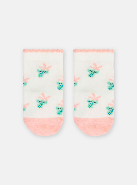 Meias branco, rosa e verde com estampado de coala bebé menina TYICOSOQ / 24SI09C3SOQ001