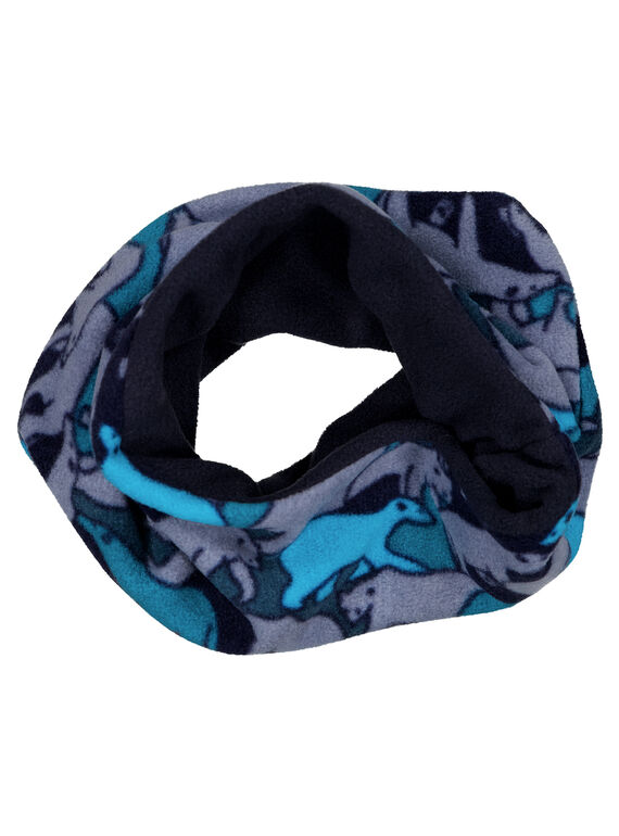 Gola azul-marinho em polar com padrão de urso polar. GYOSKISNO / 19WI02W1SNO705