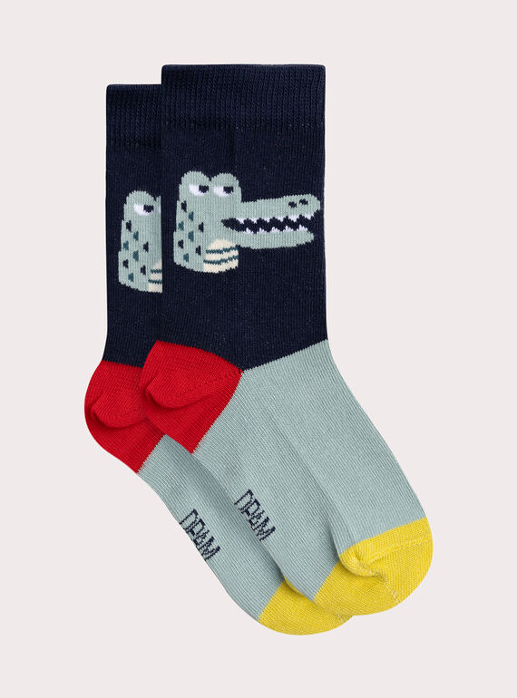Meias coloridas com padrão de crocodilo para menino VYOJOCHOC1 / 24WI02H1SOQ705