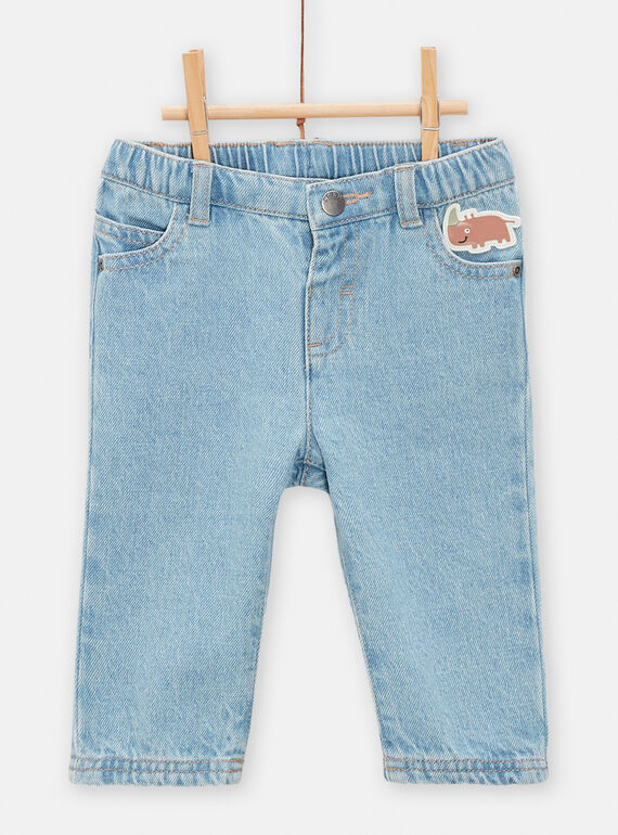 Calças de ganga denim-claro para bebé menino TUJOJEAN1 / 24SG1081JEAP272