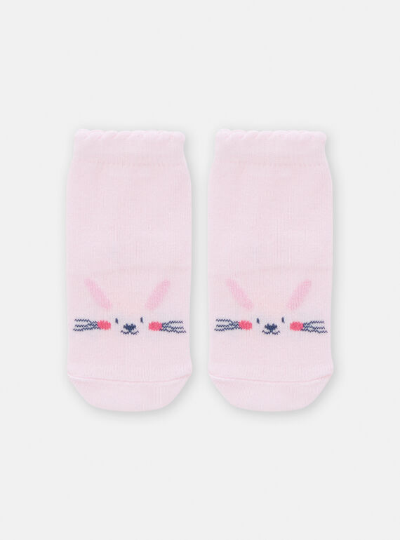 Meias rosa-pétala com padrão coelho para bebé menina TYIJOSOQ5 / 24SI0982SOQ309