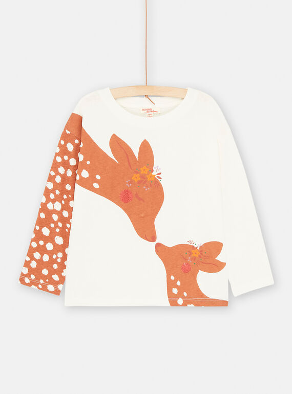 T-shirt cru com padrão de veado e corça para menina SAKHOTEE1 / 23W901Q1TML001