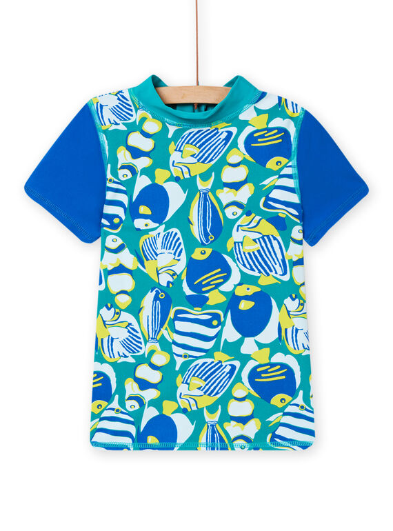 T-shirt anti-UV azul menino NYOMERUVTIPOI / 22SI02L1TUVC242