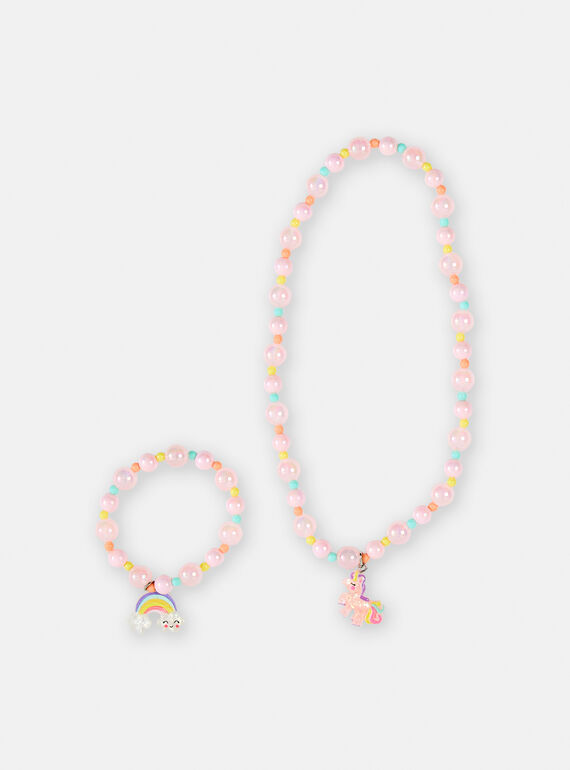 Colar e pulseira rosa menina TYAJOCOU / 24SI01E1CLIH705