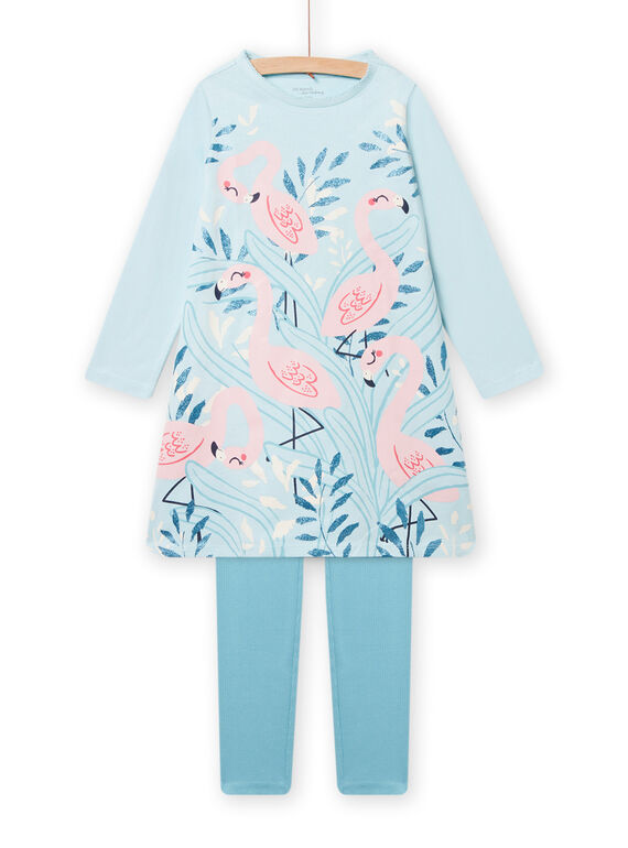 Camisa de noite água com estampado de flamingos e leggings menina NEFACHUFLA / 22SH11G1CHN213