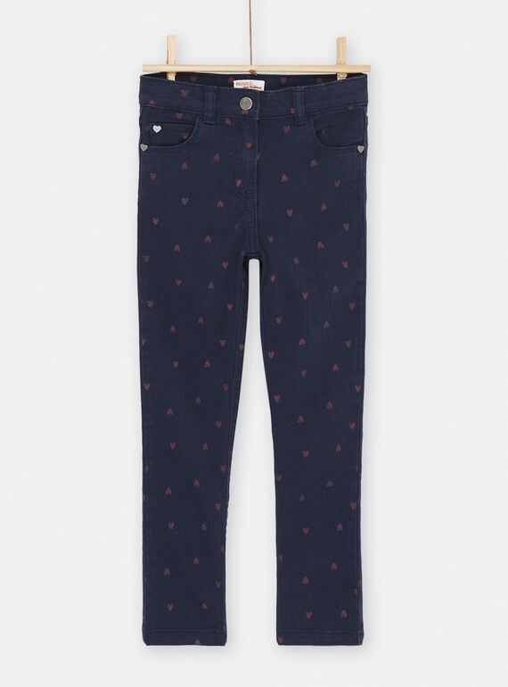 Calças de ganga azul-marinho com estampado de coração SAJOPANT1 / 23W901G2PAN070