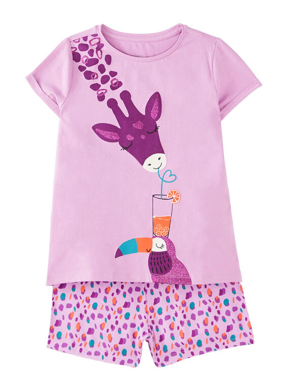 Pijama curto criança menina violeta JEFAPYJ3 / 20SH11U1PYJ326