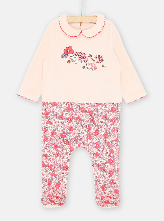 Babygro rosa e violeta com estampado florido SEFIGRELIB / 23WH1352GRED328