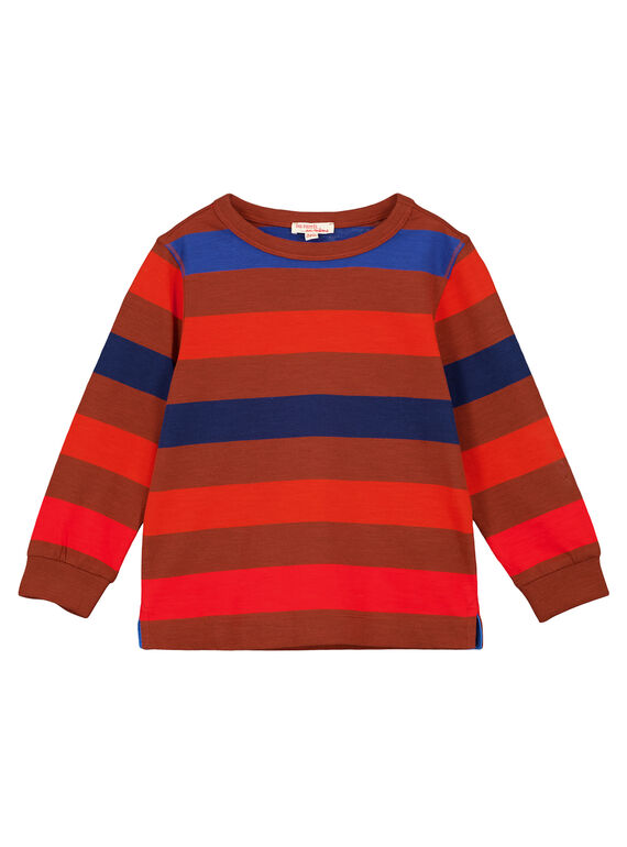 T-shirt às Riscas Multicor Fundo Castanho GOSANTEE1 / 19W902C4TML817