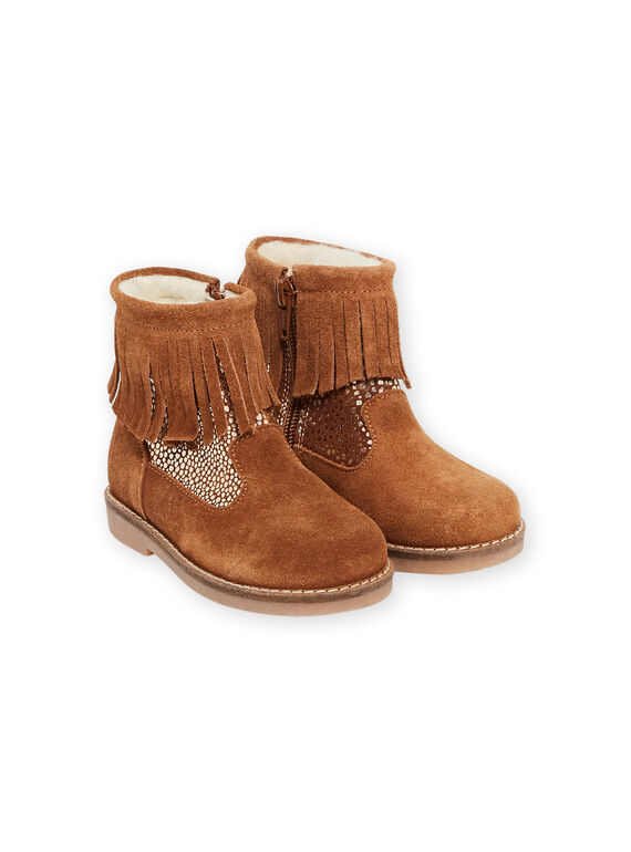 Boots com franjas camel menina MABOOTFRANC / 21XK3581D0D804