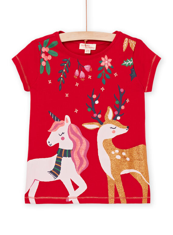 T-shirt com animação de unicórnio e rena PANOSOUPEX / 22W901V1TMCF529