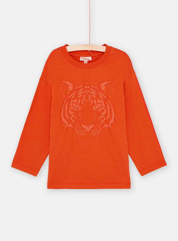 T-shirt laranja com padrão de tigre menino SOJOTIEP2 / 23W902G1TMLE410