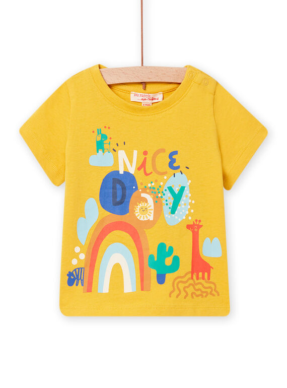 T-shirt amarela com padrões decorativos coloridos bebé menino NULUTI1 / 22SG10P1TMC106