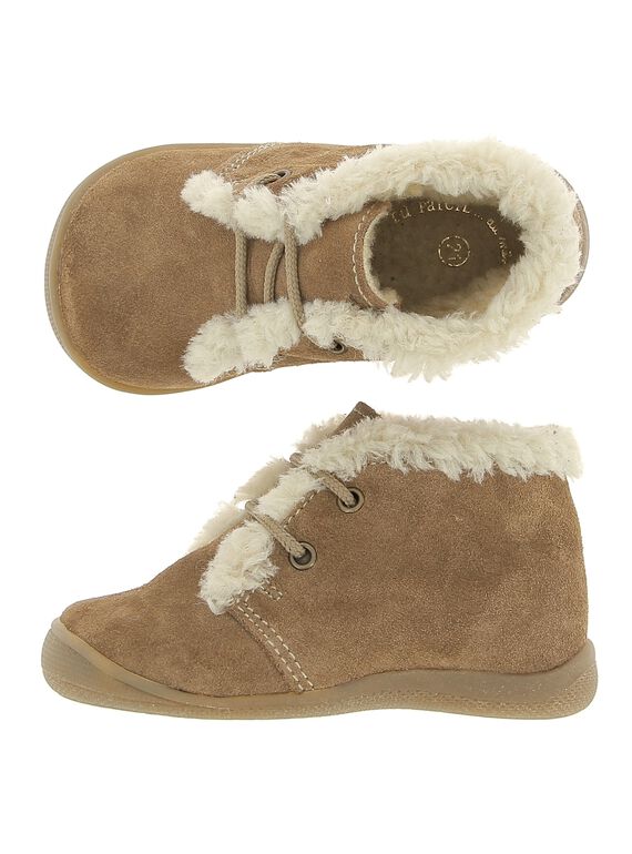 Baby boys' first step fur lined boots DBGBOTCHO / 18WK38T5D0F080