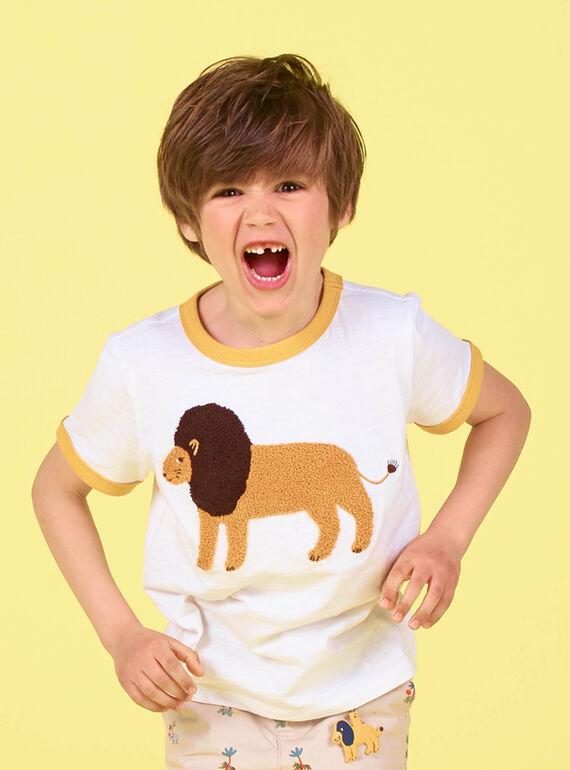 T-shirt branca e laranja - Criança menino LOJAUTI / 21S902O1TMC000
