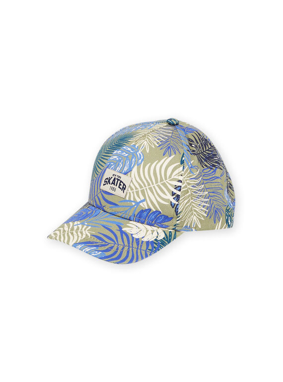 Boné caqui e azul com estampado de folhagem RYOJOCHA3 / 23SI02B2CHA626