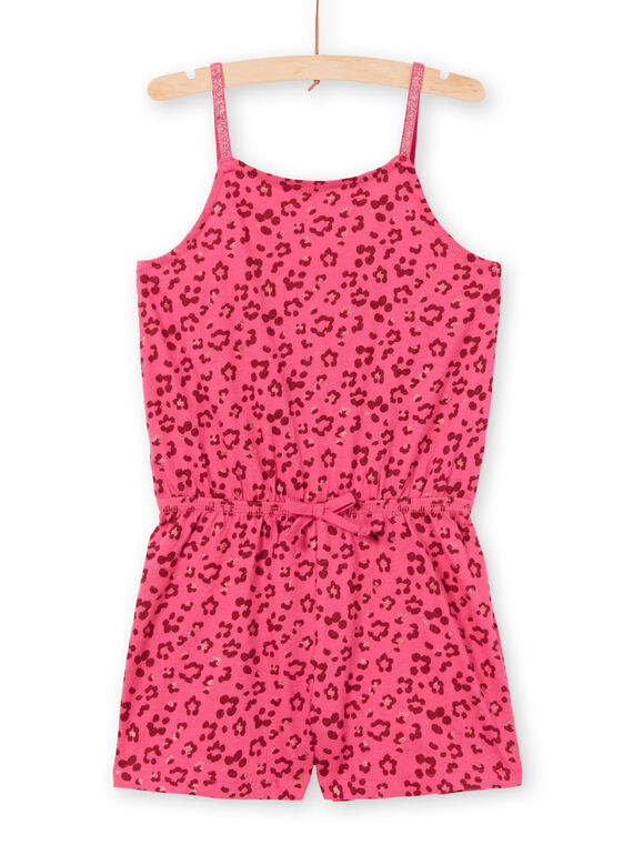 Macacão curto com alças finas, estampado leopardo com purpurinas LAPLACOMB4 / 21S901T1CBL030