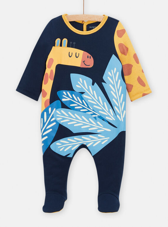 Babygro azul-escuro com padrão de girafa bebé menino TEGAGREGIR / 24SH1446GRE705