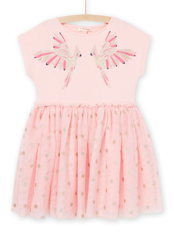 Vestido com padrão de pássaros e tule com estampado às bolas RANEOROB5 / 23S901O6ROB321