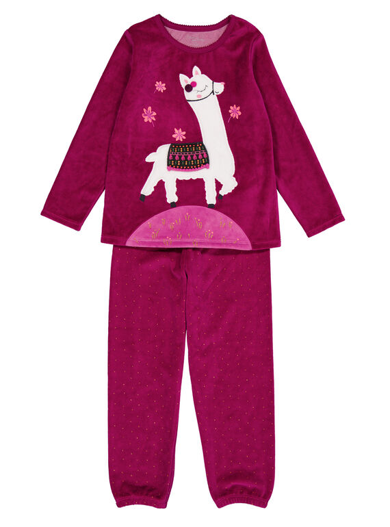 Pijama beringela em veludo criança menina GEFAPYJLAM / 19WH11N3PYJ718