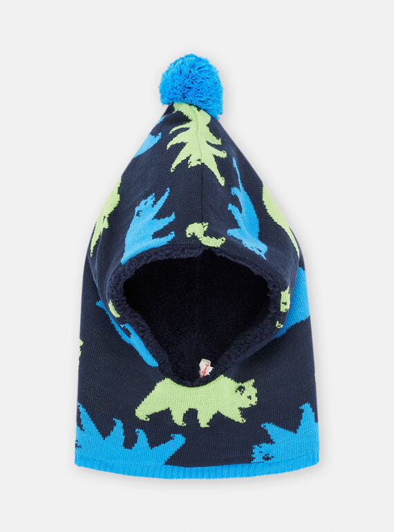 Passsa-montanhas azul-noite com estampado de urso polar para menino SYOGROCAG1 / 23WI02O3CAG705