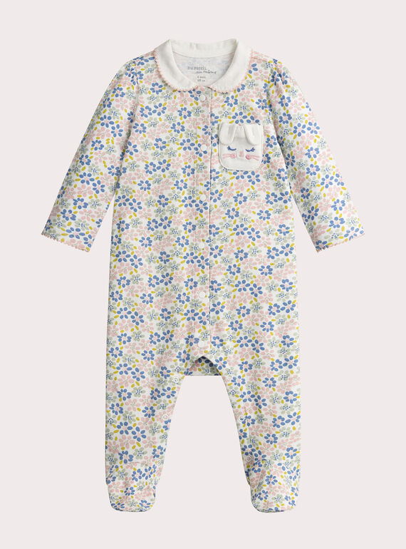 Macacão com estampa floral para menina  VEFIGREFLE / 24WH1374GRE001