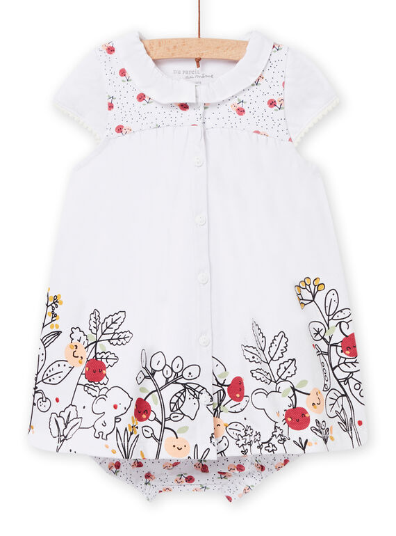 Vestido e bloomer branco recém-nascido menina NOU2ENS2 / 22SF0351ENS000