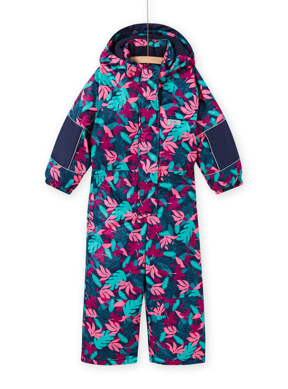 Macacão de esqui azul-marinho com estampado de folhagem menina MASKICOMB / 21W901R1CBS070