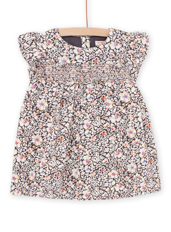 Vestido com smocks e estampado florido PIREROB2 / 22WG09T2ROBJ901