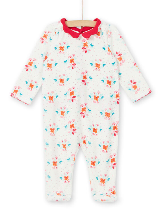 Babygro menina em veludo estampado florido LEFIGREBOU / 21SH1312GRE001