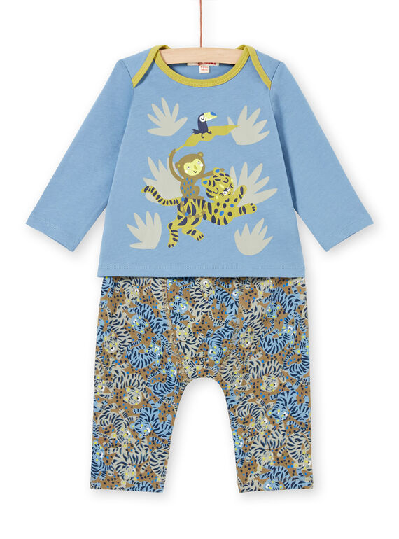 Conjunto T-shirt e calças com padrões animais da selva bebé menino MUKAENS / 21WG10I1ENS020