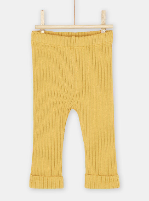 Leggings caneladas amarelo bebé menina SYIJOLEGCO5 / 23WI09B2CALB101