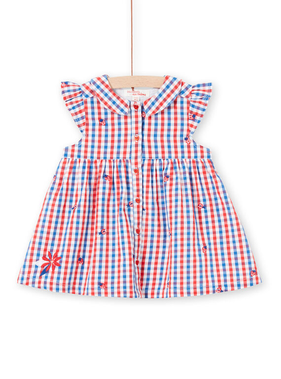 Vestido camisa aos quadrados bebé menina LICANROB3 / 21SG09M3ROB001