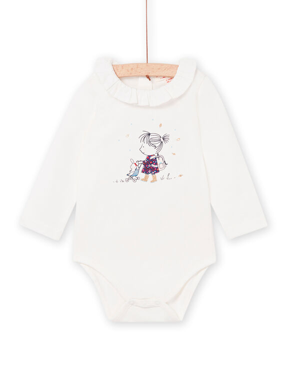 Body liso branco com padrão de menina PIGOBOD / 22WG09O1BOD001