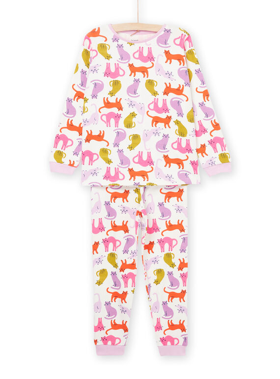 Conjunto de pijama camisola e calças com estampado gatos PEFAPYJCAT / 22WH1123PYJ001